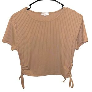Tan Drawstring Crop Top Sz M